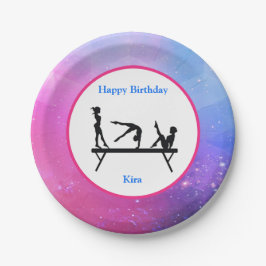 Gymnastiek "Happy Birthday" Balans Papieren Bordje