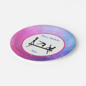 Gymnastiek "Happy Birthday" Balans Papieren Bordje (Gekanteld)