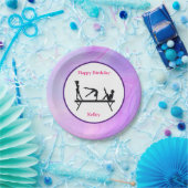 Gymnastiek "Happy Birthday" Balans Papieren Bordje (Feest)