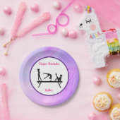 Gymnastiek "Happy Birthday" Balans Papieren Bordje (Feest)