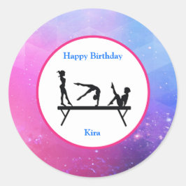 Gymnastiek "Happy Birthday" Balans Ronde Sticker