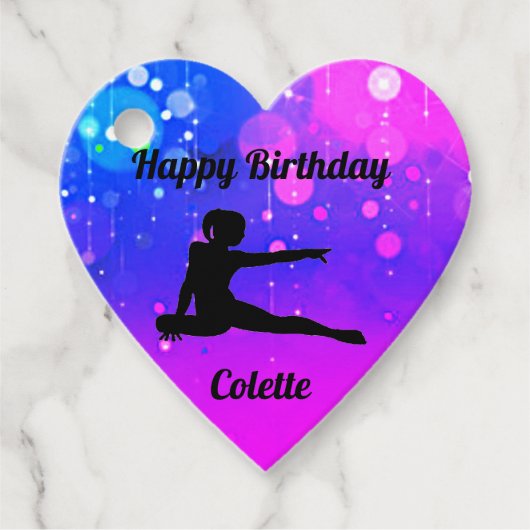 Gymnastiek Happy Birthday Bedankjes Labels (Voorkant)