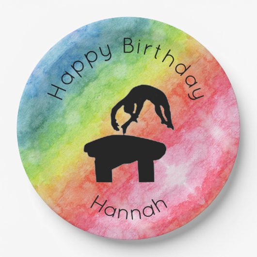 Gymnastiek "Happy Birthday" Bord papier (Voorkant)