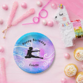 Gymnastiek Happy Birthday Custom Swirl Paper Bord (Feest)