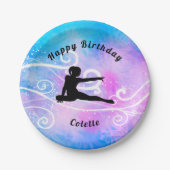 Gymnastiek Happy Birthday Custom Swirl Paper Bord (Voorkant)