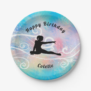 Gymnastiek Happy Birthday Custom Swirl Paper Bord