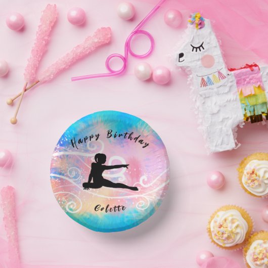 Gymnastiek Happy Birthday Custom Swirl Papieren Kommen (Feest)