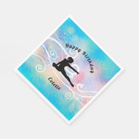 Gymnastiek Happy Birthday Custom Swirl Servet (Hoek)