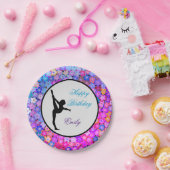 Gymnastiek Happy Birthday gepersonaliseerd Papieren Bordje (Feest)