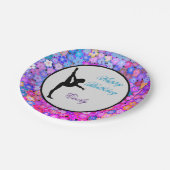 Gymnastiek Happy Birthday gepersonaliseerd Papieren Bordje (Gekanteld)