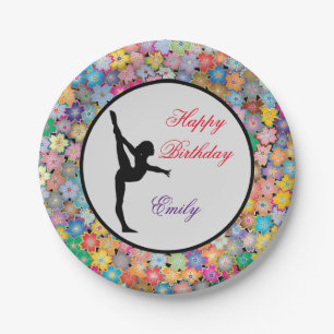 Gymnastiek Happy Birthday gepersonaliseerd Papieren Bordje