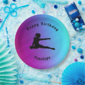 Gymnastiek Happy Birthday Gradient Paper Borden Papieren Bordje (Feest)
