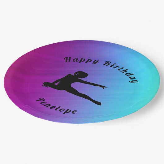 Gymnastiek Happy Birthday Gradient Paper Borden Papieren Bordje (Gekanteld)
