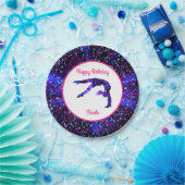 Gymnastiek "Happy Birthday" Handspring Hearts Papieren Bordje (Feest)