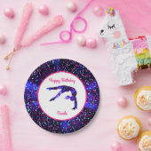 Gymnastiek "Happy Birthday" Handspring Hearts Papieren Bordje (Feest)