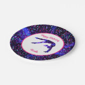 Gymnastiek "Happy Birthday" Handspring Hearts Papieren Bordje (Gekanteld)