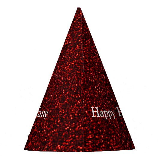 Gymnastiek "Happy Birthday" Red Sparkle Vault Feesthoedjes (Achterkant)