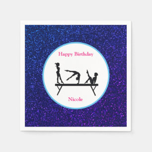 Gymnastiek "Happy Birthday" Royal Sparkle Napkins Servet