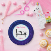 Gymnastiek "Happy Birthday" Royal Sparkle Papieren Bordje (Feest)