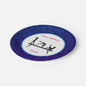 Gymnastiek "Happy Birthday" Royal Sparkle Papieren Bordje (Gekanteld)