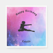Gymnastiek Happy Birthday Roze & Blauwe servetten (Voorkant)