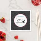 Gymnastiek "Happy Birthday" - zwarte sparkle Servet (Insitu)