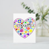 Gymnastiek hart met bloemen briefkaart (Staand voorkant)