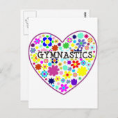 Gymnastiek hart met bloemen briefkaart (Voorkant / Achterkant)