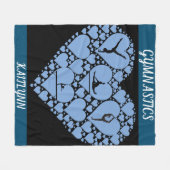 Gymnastiek hartdeken is gepersonaliseerd. fleece deken (Voorkant (Horizontaal))