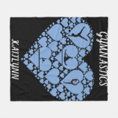 Gymnastiek hartdeken is gepersonaliseerd. fleece deken (Voorkant (Horizontaal))