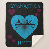 Gymnastiek harten en gymnast aangepaste deken. sherpa deken (Voorkant)