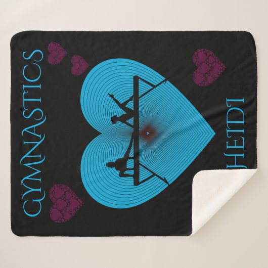 Gymnastiek harten en gymnast aangepaste deken. sherpa deken (Voorkant (horizontaal))
