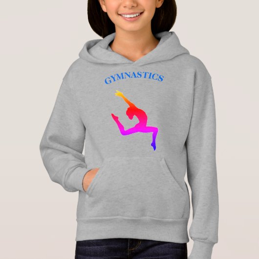 Gymnastiek Hoodie Leap Rainbow met naam (Voorkant)