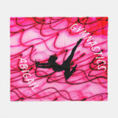 Gymnastiek Hot Pink Wave Blanket Fleece Deken (Voorkant (Horizontaal))