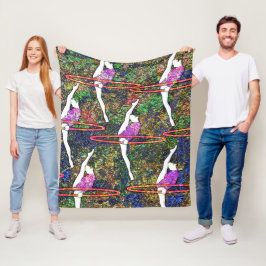 Gymnastiek Hula Hoop dans kleurrijke patroon cadea Fleece Deken