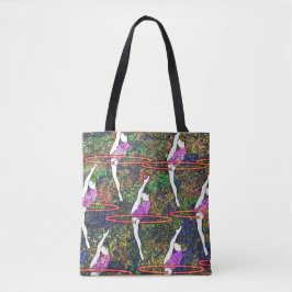 Gymnastiek Hula Hoop dans kleurrijke patroon cadea Tote Bag