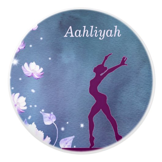 Gymnastiek "I Love Gymnastics" Balans Keramische Knop (Voorkant)