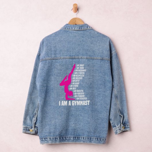 Gymnastiek Ik ben een gymnast Ik ben slim gymnasti Denim Jacket (Hangar)