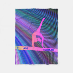 Gymnastiek "Ik hou van gymnastiek" fleece deken. Deken