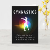 Gymnastiek Inspirerend Quote Vrouw Silhouet Kaart (Gele Bloem)