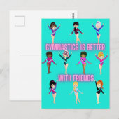 Gymnastiek is beter bij vrienden briefkaart (Voorkant / Achterkant)