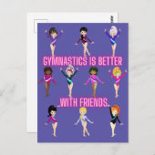 Gymnastiek is beter bij vrienden briefkaart (Voorkant / Achterkant)