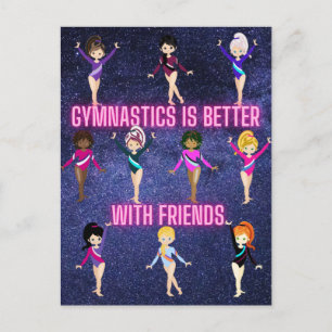 Gymnastiek is beter bij vrienden briefkaart