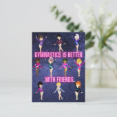Gymnastiek is beter bij vrienden briefkaart (Staand voorkant)