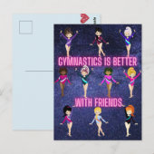 Gymnastiek is beter bij vrienden briefkaart (Voorkant / Achterkant)