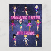 Gymnastiek is beter bij vrienden briefkaart (Voorkant)
