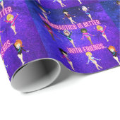 Gymnastiek is beter bij vrienden cadeaupapier (Rol Hoek)