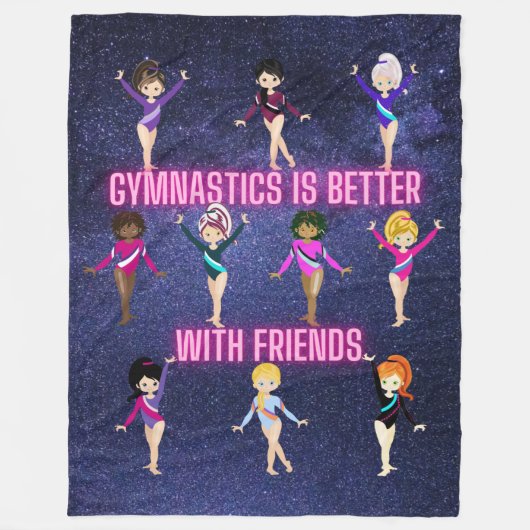 Gymnastiek is beter bij vrienden fleece deken (Voorkant)