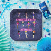 Gymnastiek is beter bij vrienden papieren bordje (Feest)