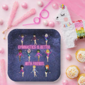 Gymnastiek is beter bij vrienden papieren bordje (Feest)